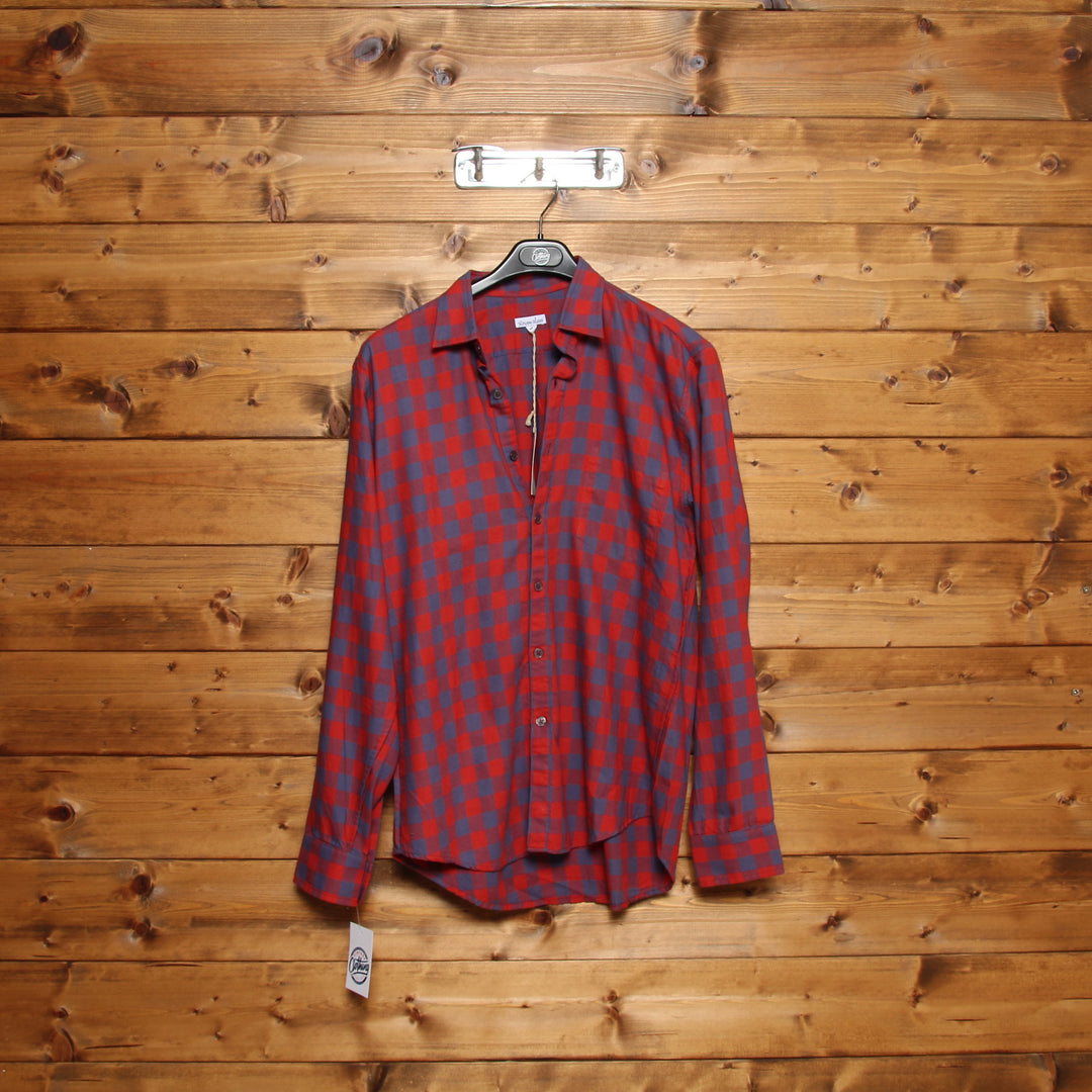 Steven Alan Camicia Rossa e Blu Taglia M Uomo Made in USA Deadstock w/Tags