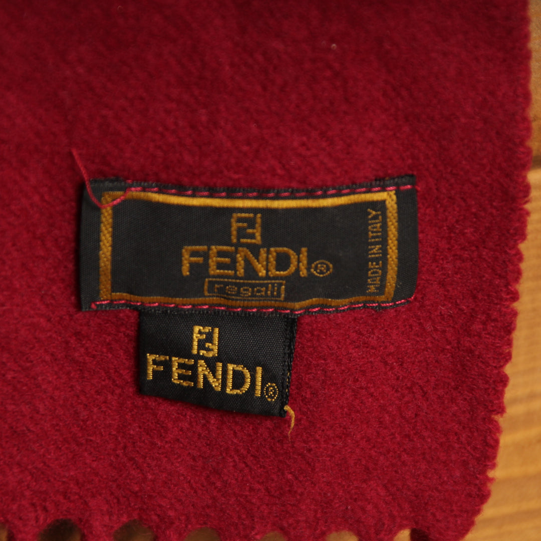 Fendi Sciarpa Rettangolare Usato Unisex Bordeaux Made In Italy