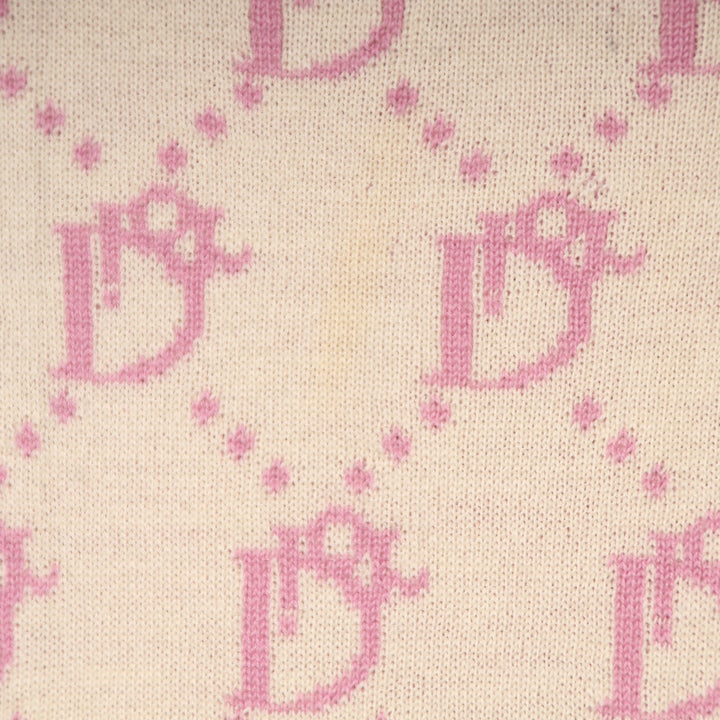 Christian Dior Sciarpa Rettangolare Usato Unisex Rosa e Panna