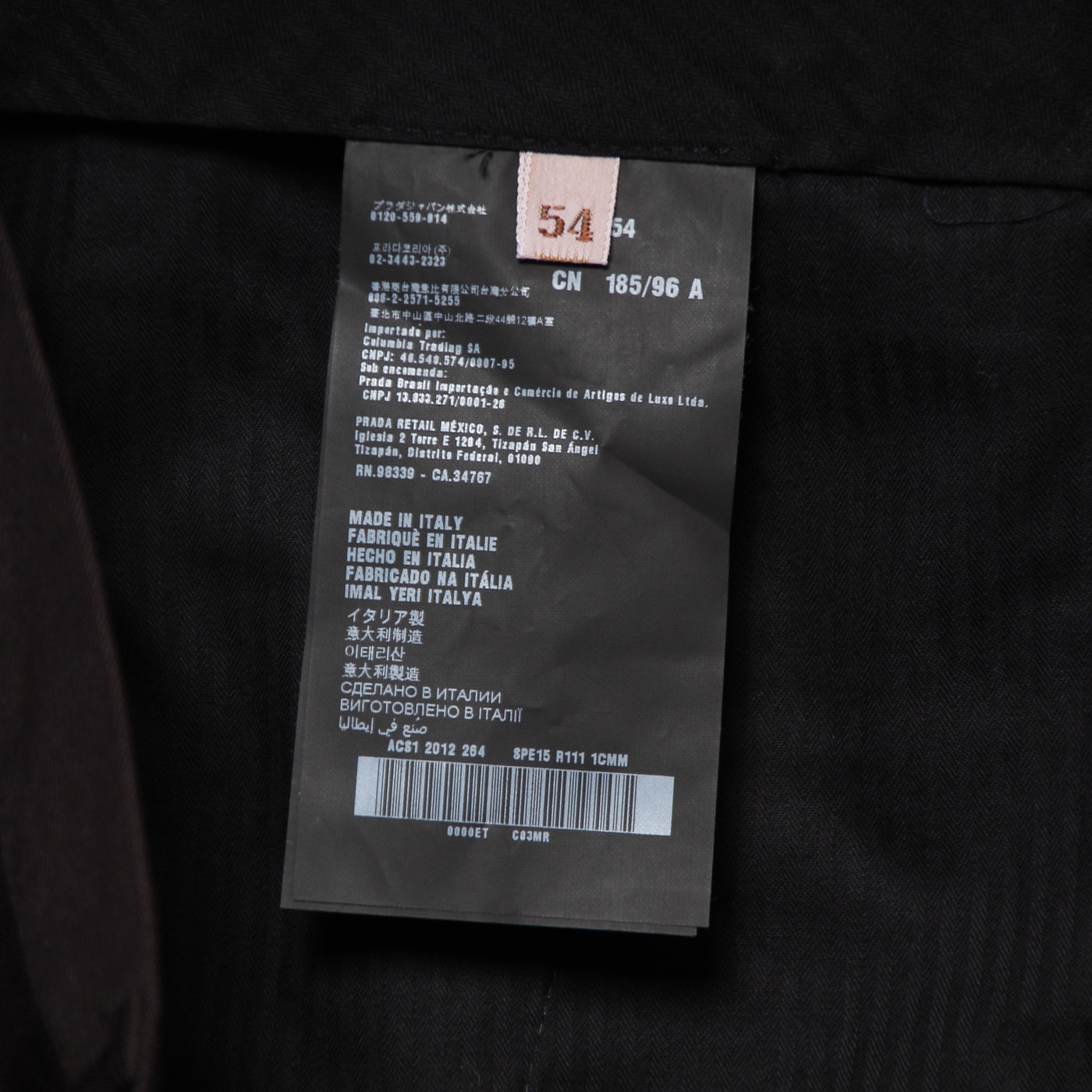 Prada Pantalone Nero Taglia 54 Uomo Vita Bassa