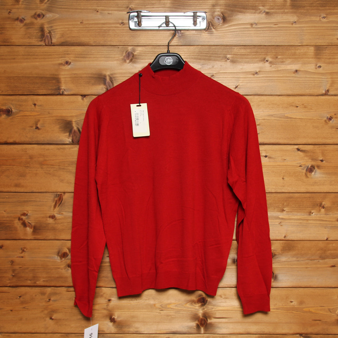 John Smedley Lupetto Rosso Taglia M Donna Deadstock w/Tags Made In England