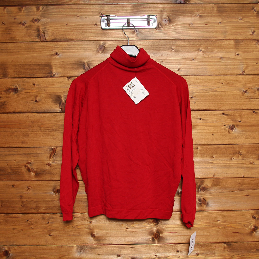 John Smedley Lupetto Rosso Taglia 48 Donna Deadstock w/Tags Made In England