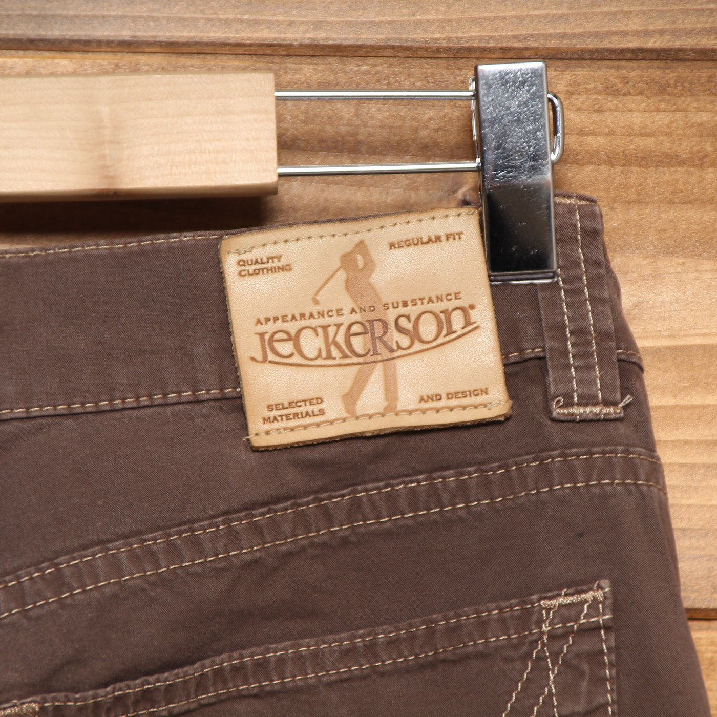 Jeckerson Regular Fit Jeans Marrone W36 Uomo Vita Media