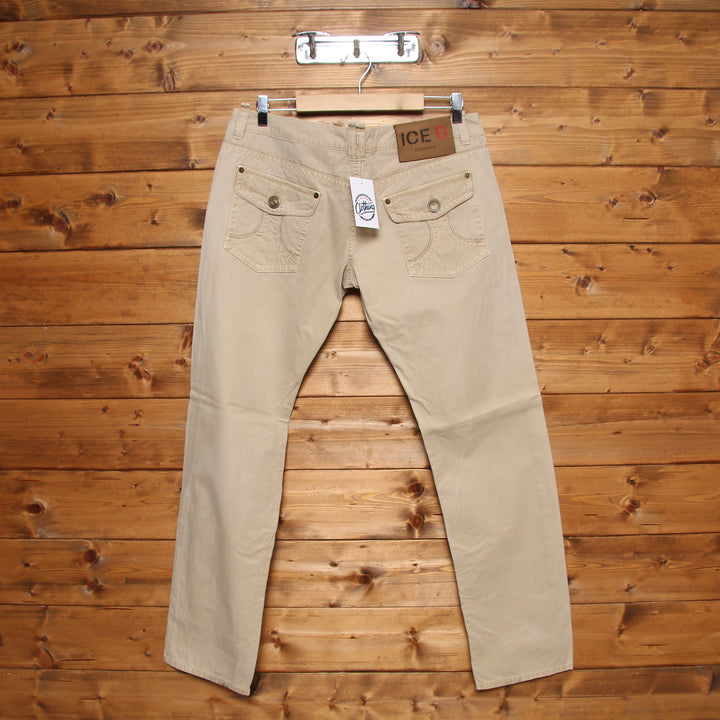 Iceberg Ice B Jeans Beige W34 Unisex Vita Bassa