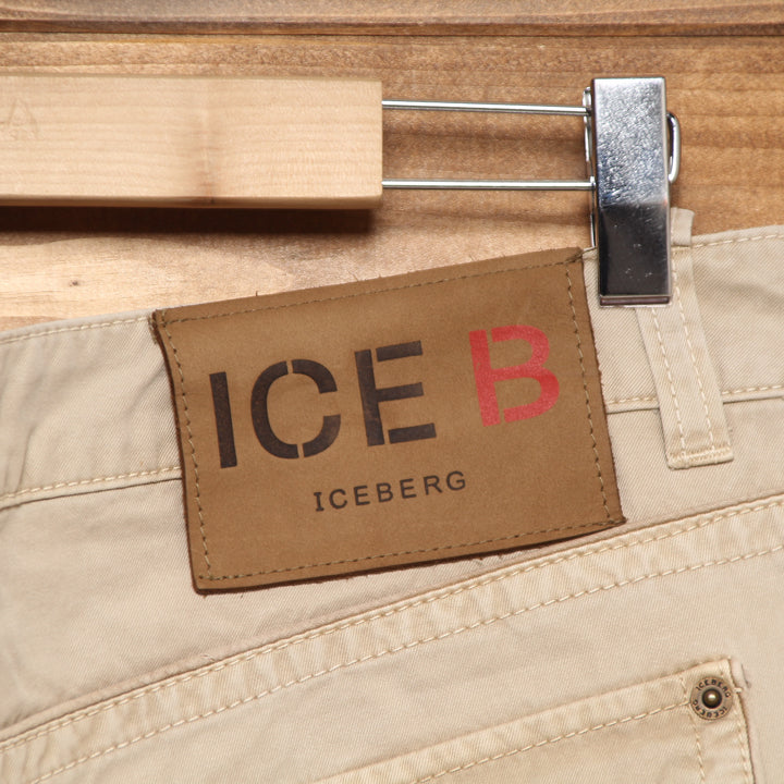 Iceberg Ice B Jeans Beige W34 Unisex Vita Bassa