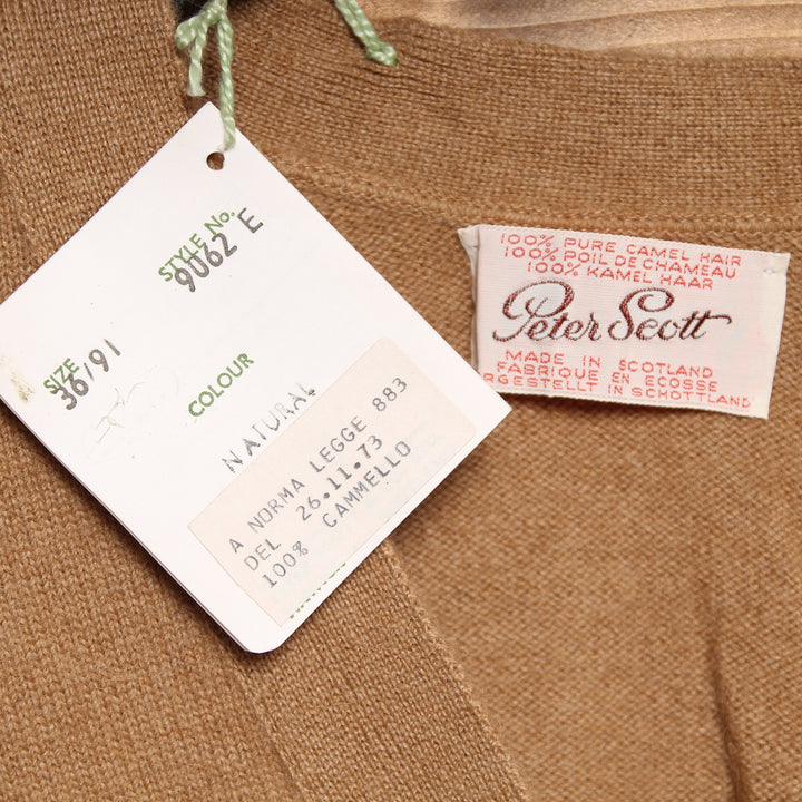 Peter Scott Cardigan Cammello Taglia 36 Donna Deadstock w/Tags