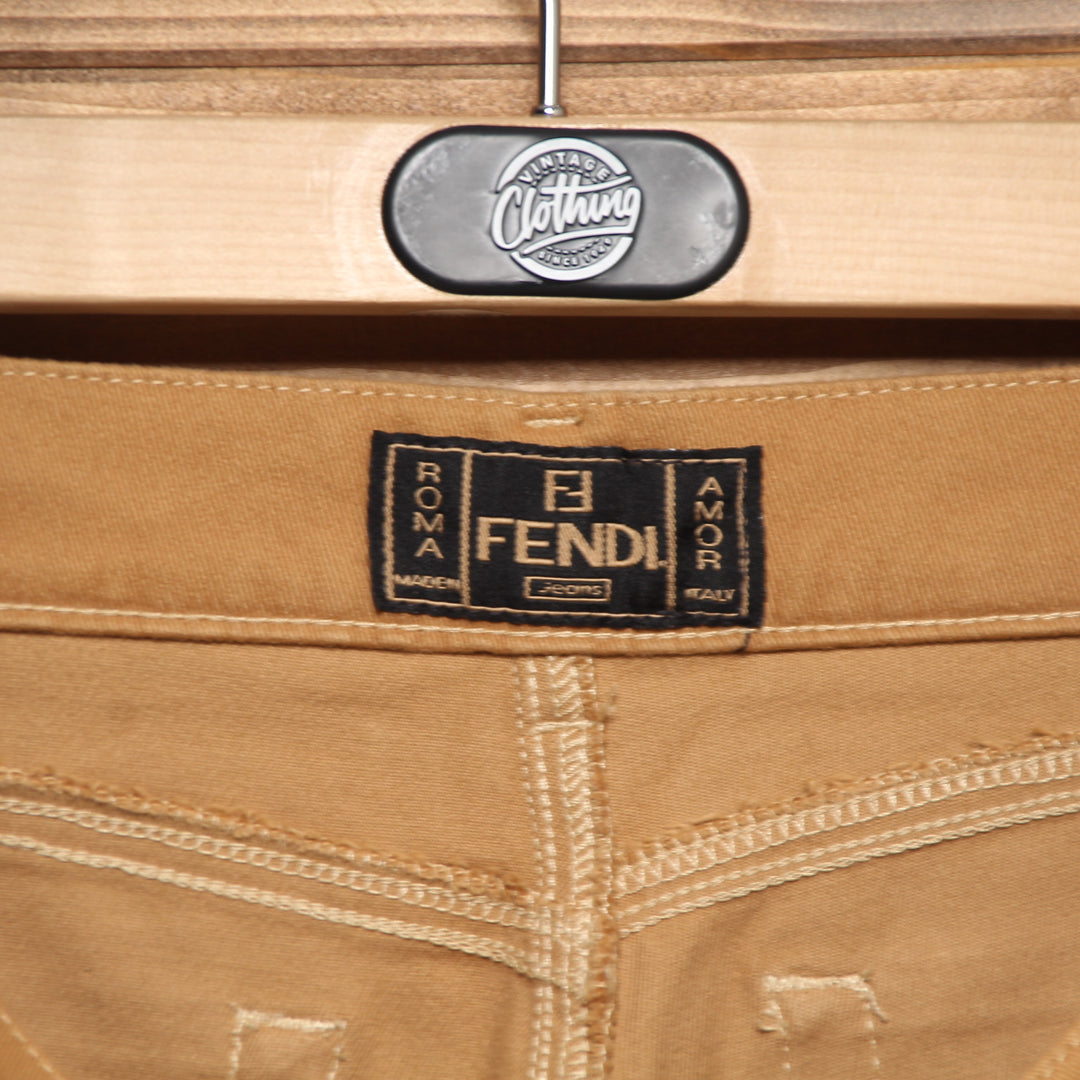 Fendi Jeans Marrone Taglia 48 Donna Vita Alta
