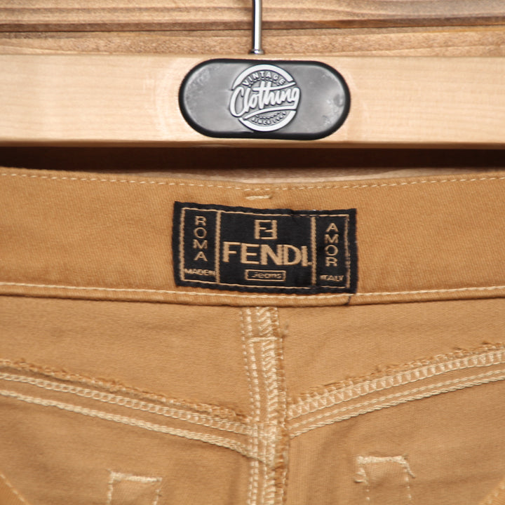 Fendi Jeans Marrone Taglia 48 Donna Vita Alta