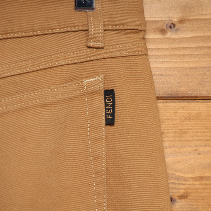 Fendi Jeans Marrone Taglia 48 Donna Vita Alta
