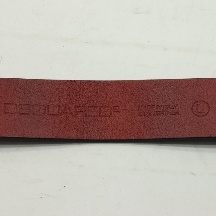 Dsquared 2 Cintura Vintage Unisex Rosso Made in Italy