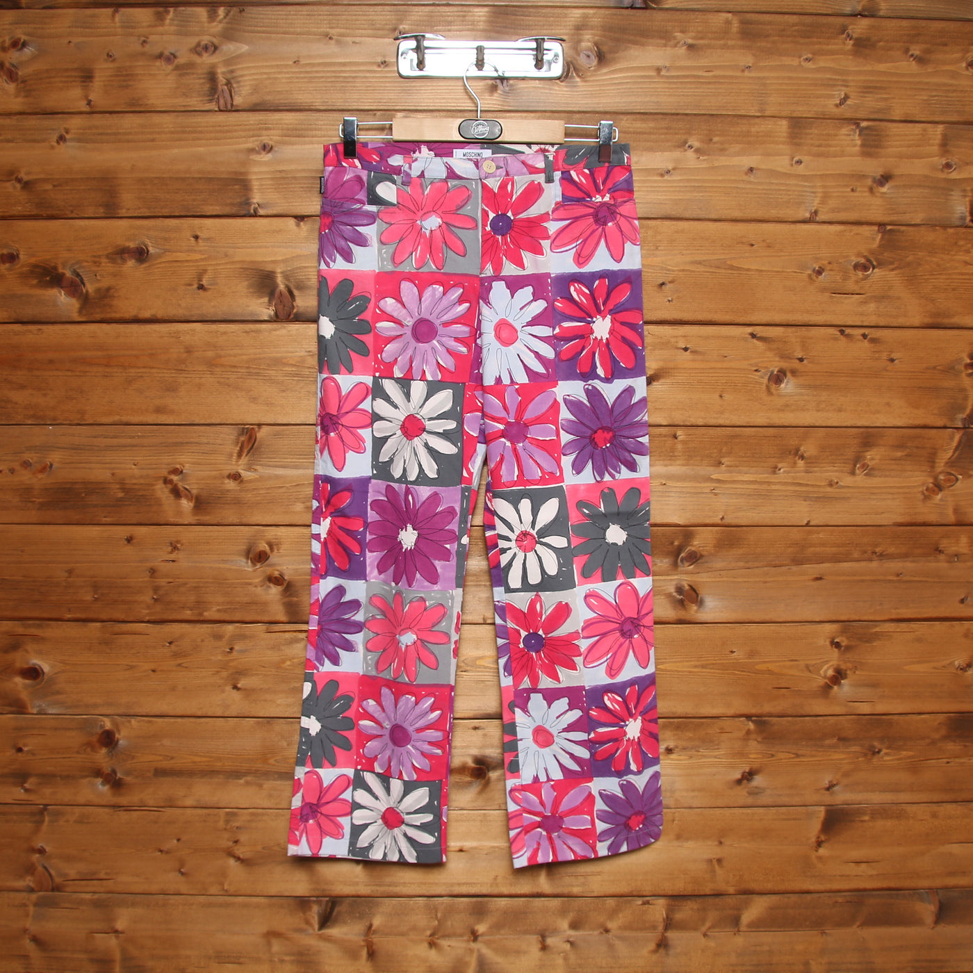 Moschino Jeans Rosa Floreale Taglia 44 Donna Vita Media
