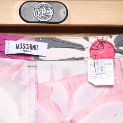 Moschino Jeans Rosa Floreale Taglia 44 Donna Vita Media