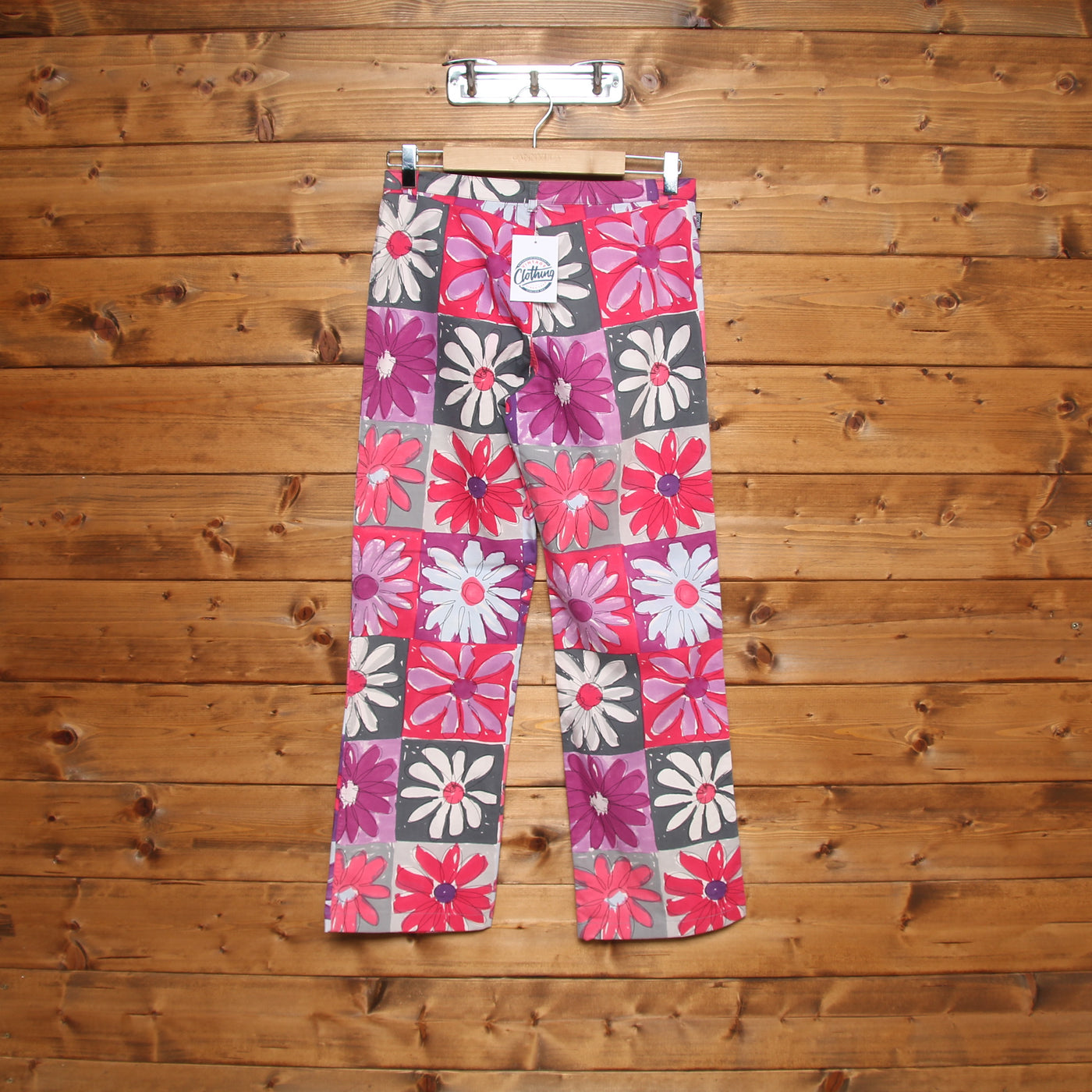 Moschino Jeans Rosa Floreale Taglia 44 Donna Vita Media