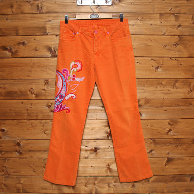 Etro Jeans Arancione W32 Donna Vita Media