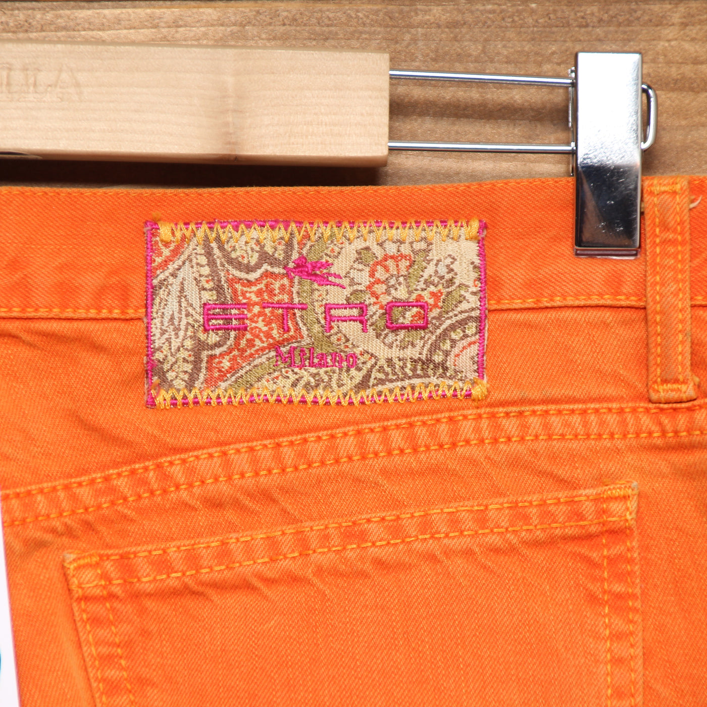 Etro Jeans Arancione W32 Donna Vita Media