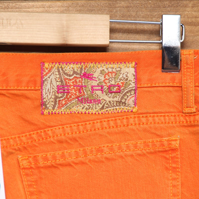 Etro Jeans Arancione W32 Donna Vita Media