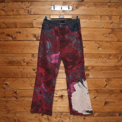 Just Cavalli Bootcut Jeans Denim e Rosso Taglia 46 Donna Vita Alta