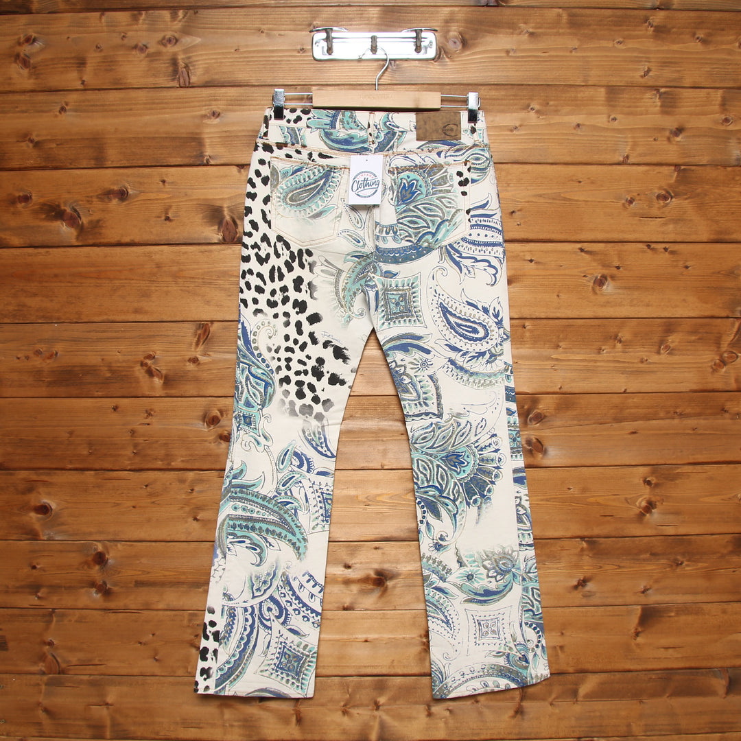 Just Cavalli Jeans Bianco con Fantasia W33 Donna Vita Alta