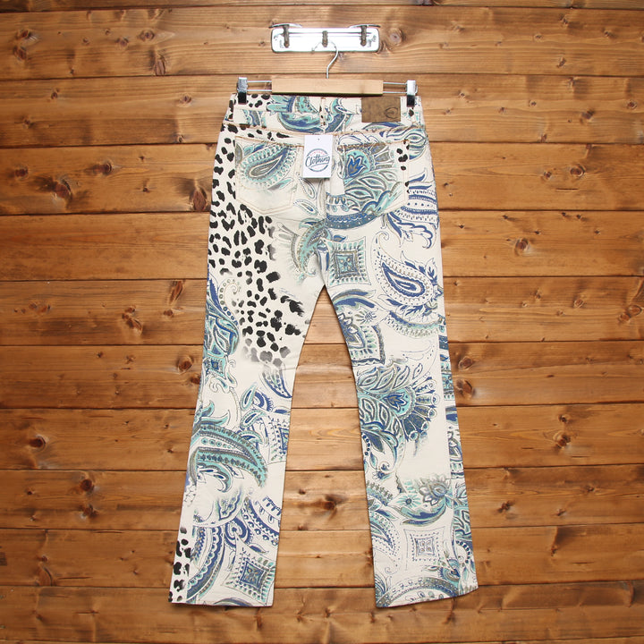 Just Cavalli Jeans Bianco con Fantasia W33 Donna Vita Alta