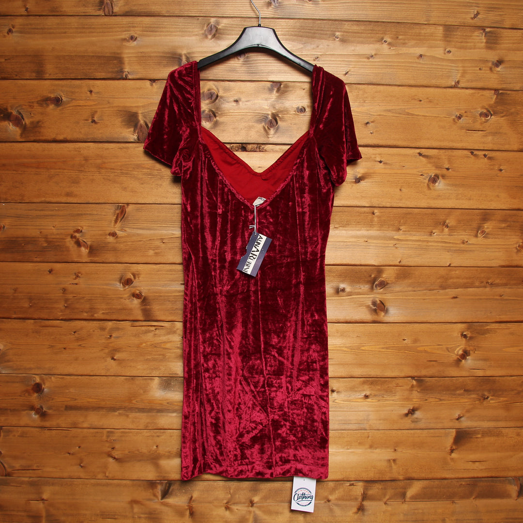 Alina Rubini Vestito Tubino Rosso Taglia L Donna Deadstock w/Tags