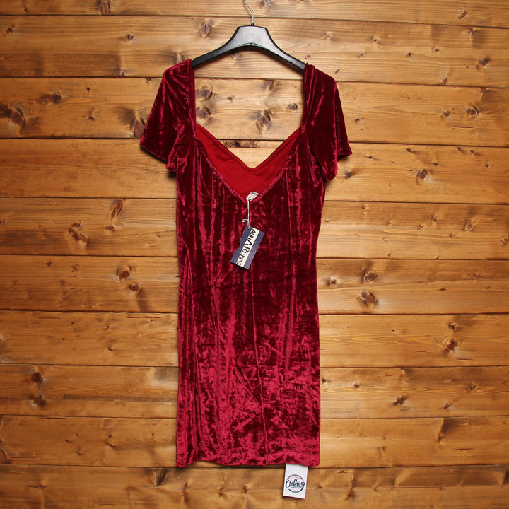 Alina Rubini Vestito Tubino Rosso Taglia L Donna Deadstock w/Tags