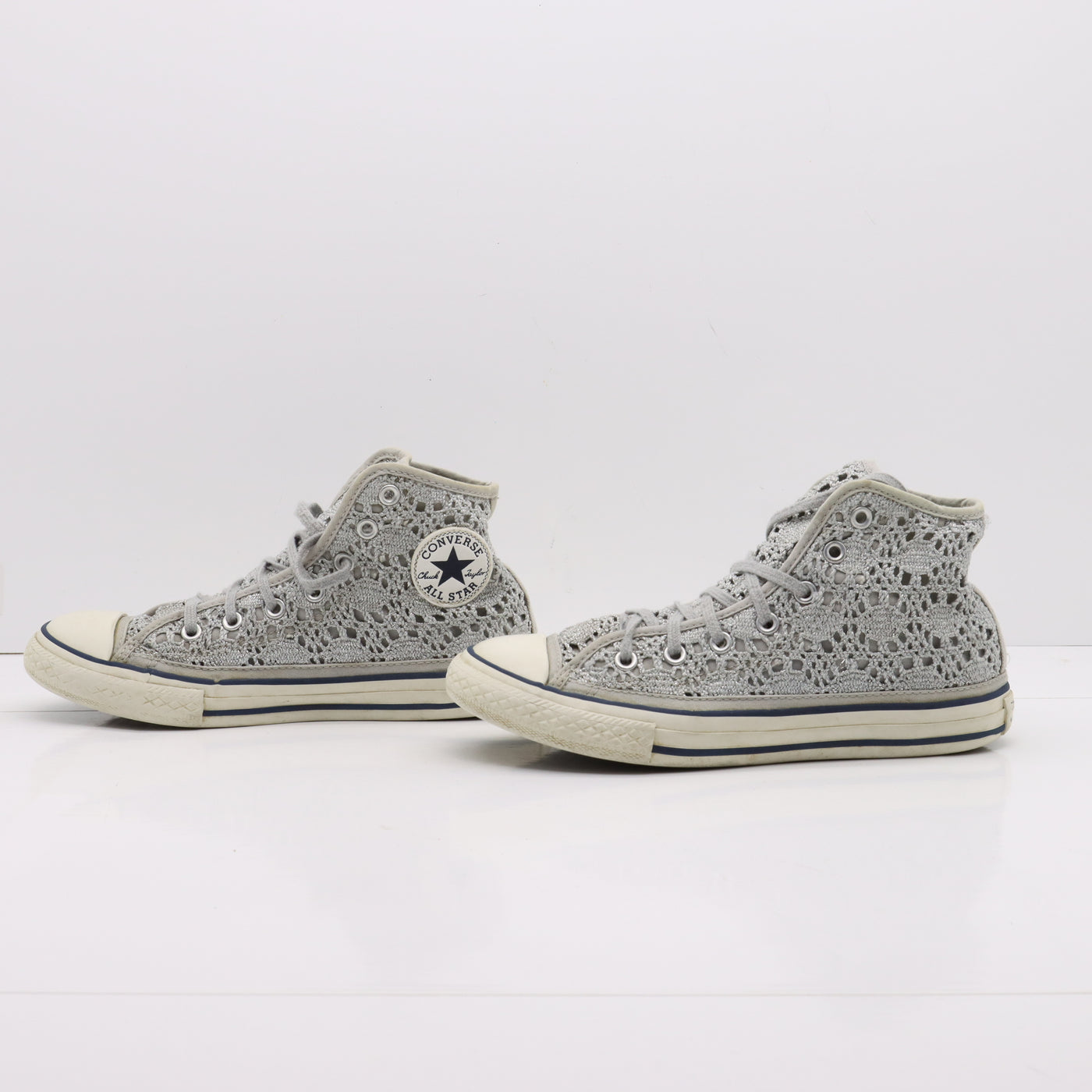 Converse All Star Alte Argentate Merlettate Eur 35 Youth