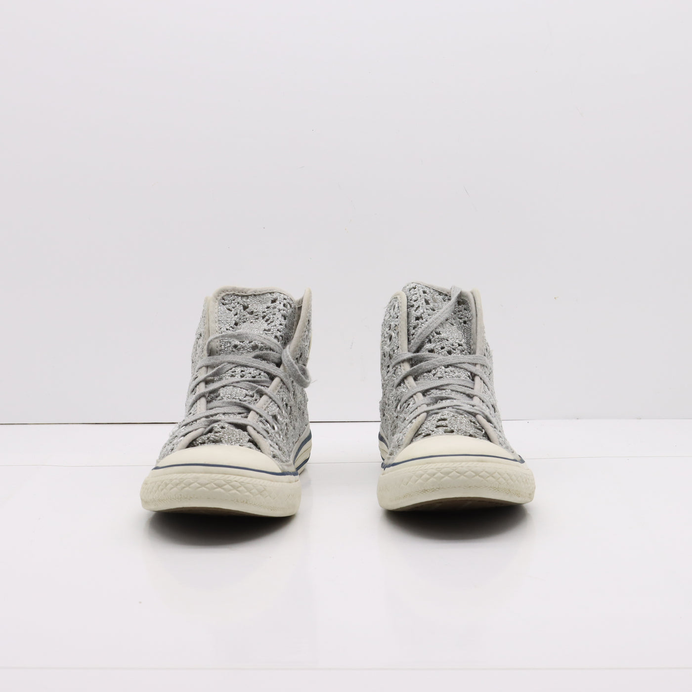 Converse All Star Alte Argentate Merlettate Eur 35 Youth