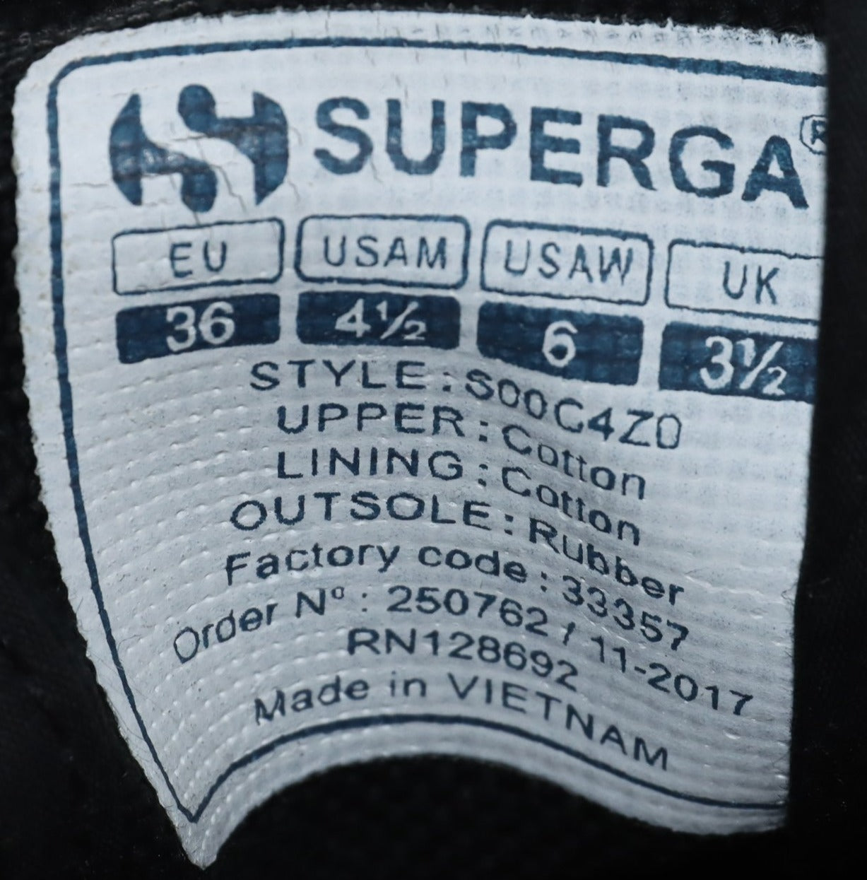 Superga Platform Basse Nero Eur 36 Unisex