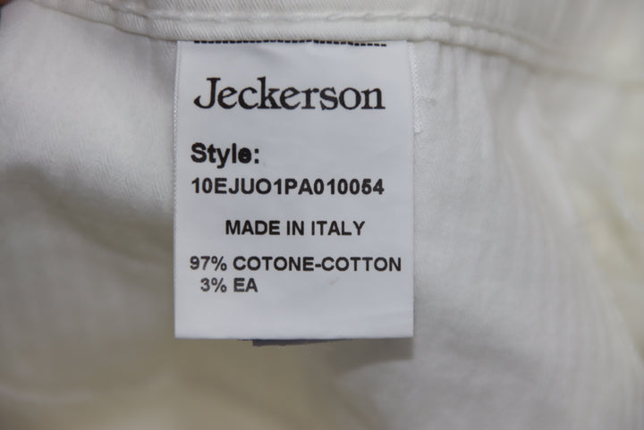 Jeckerson Pantalone Comfort Fit Bianco W32 Unisex Deadstock w/Tags