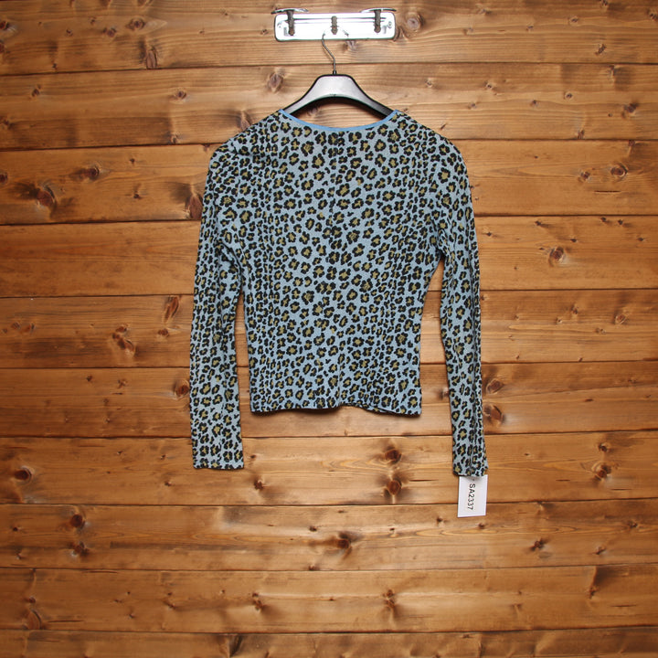 Fendi Cardigan Azzurro Maculato Taglia 42 Donna
