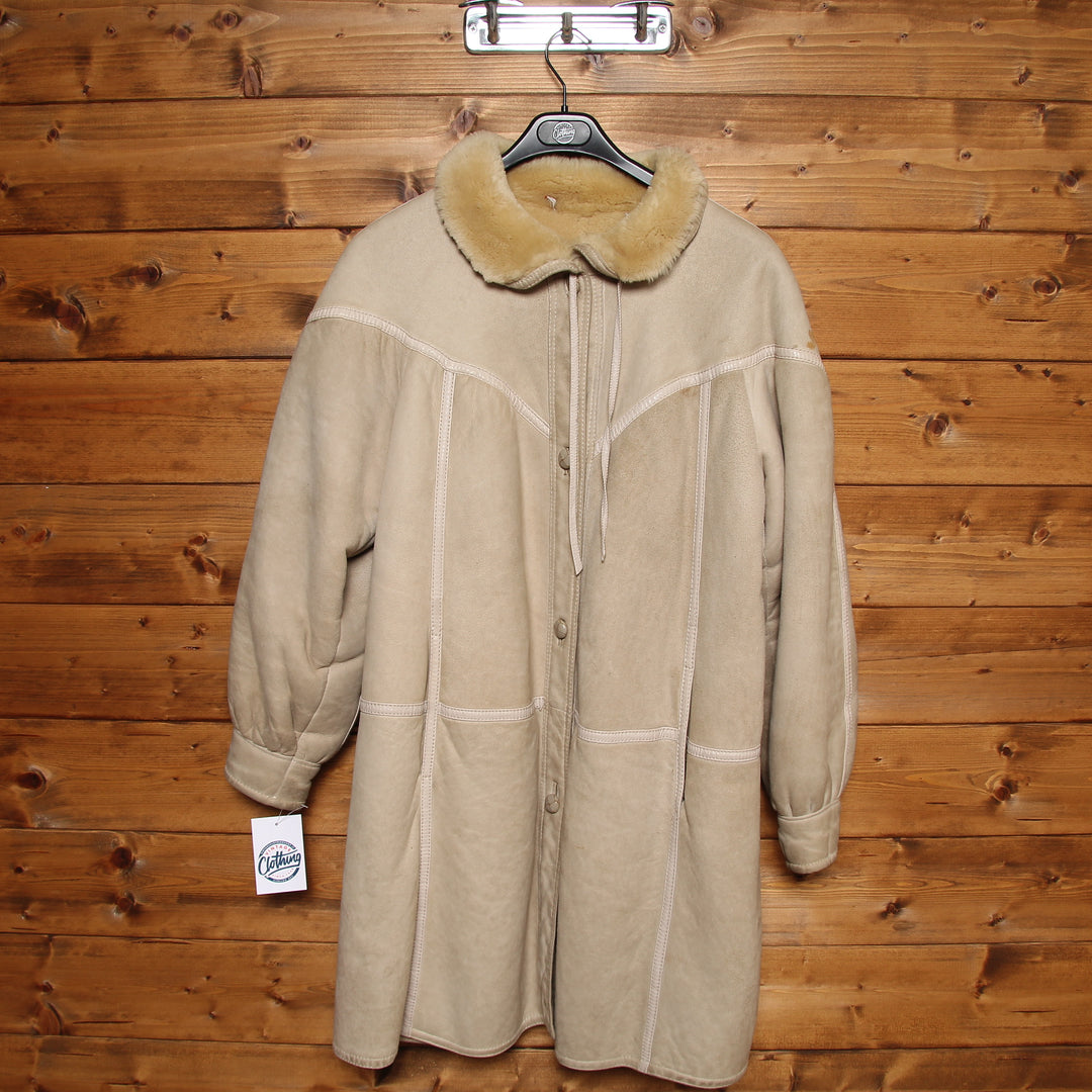 Original Shearling Montone Beige Taglia 46 Donna – Vintage