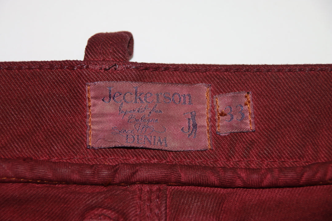 Jeckerson Pantalone Bordeaux W33 Uomo Deadstock W/Tags