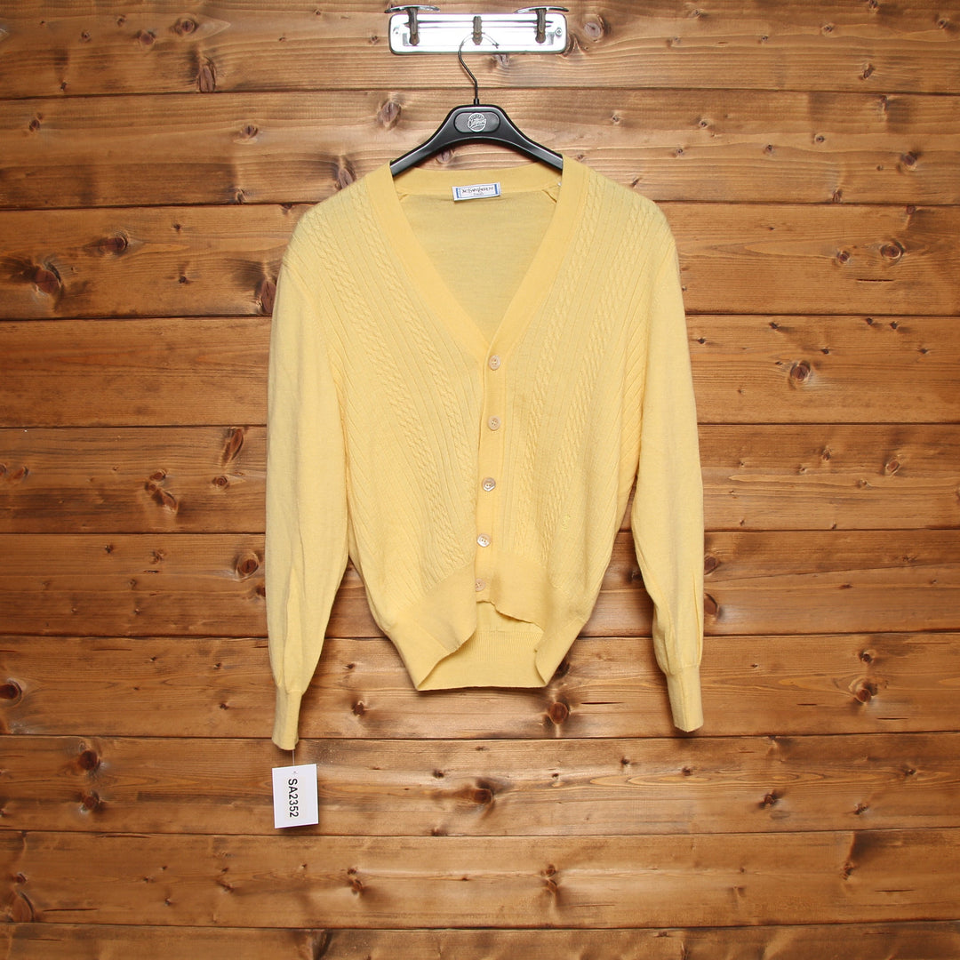 Yves Saint Laurent Cardigan Vintage Giallo Pastello Taglia 4 Donna