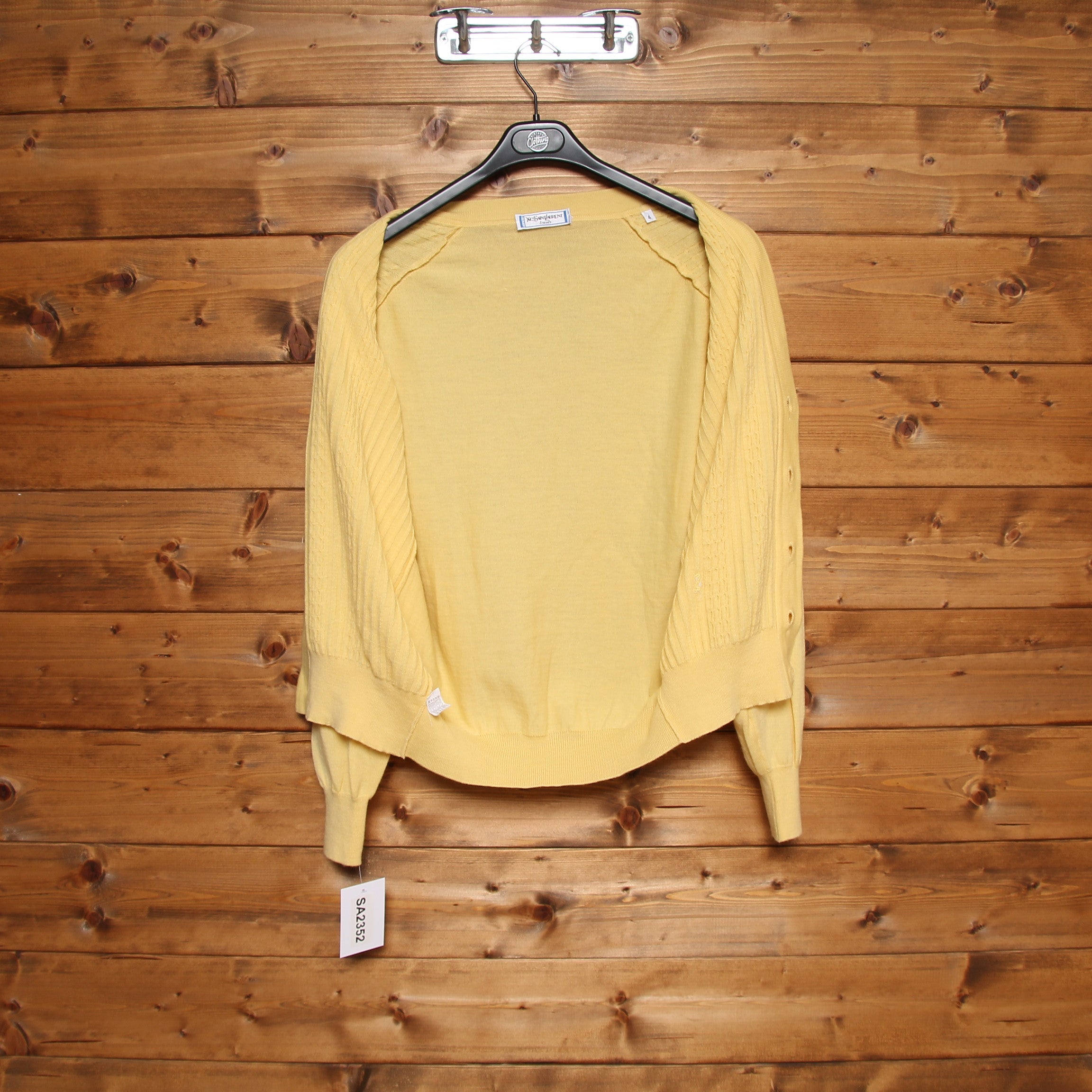 Yves Saint Laurent Cardigan Vintage Giallo Pastello Taglia 4 Donna