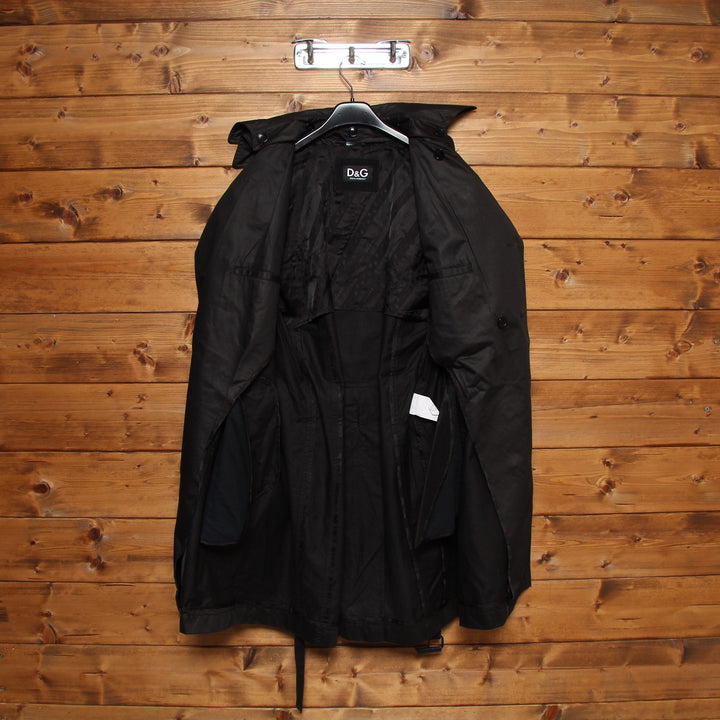 D&G Trench Doppio Petto Nero Taglia 50 Donna