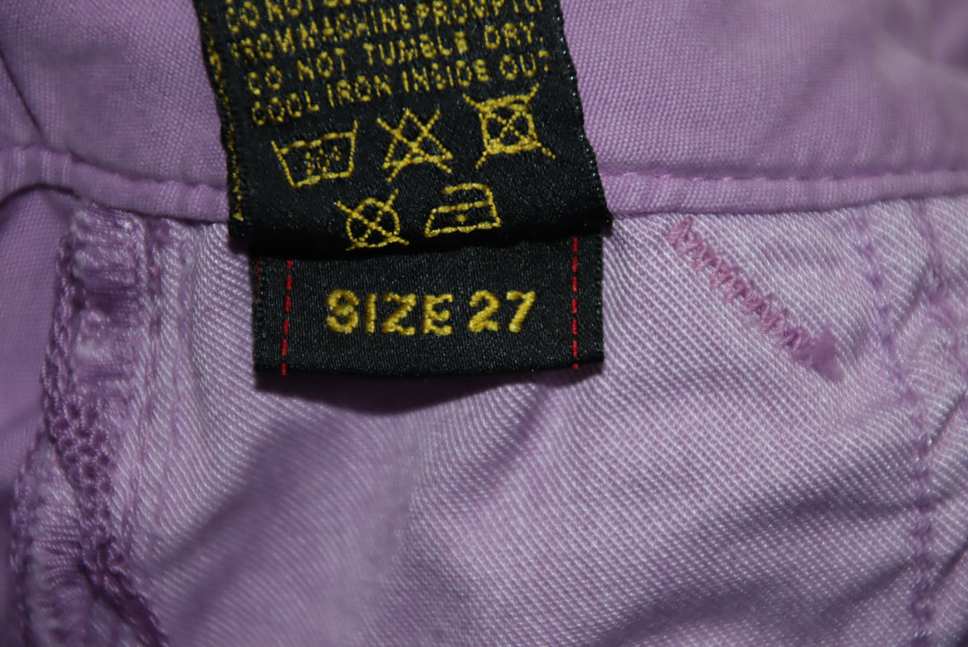 Evisu Jeans Capri Martingala Vintage Viola Taglia W27 Donna Deadstock