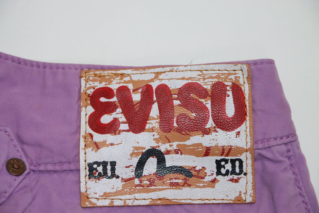 Evisu Jeans Capri Martingala Vintage Viola Taglia W28 Donna Deadstock