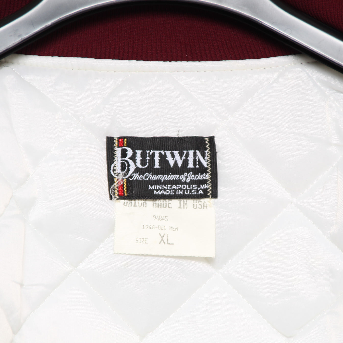 Butwin Giacca College Vintage Bianco Taglia XL Uomo Made in USA