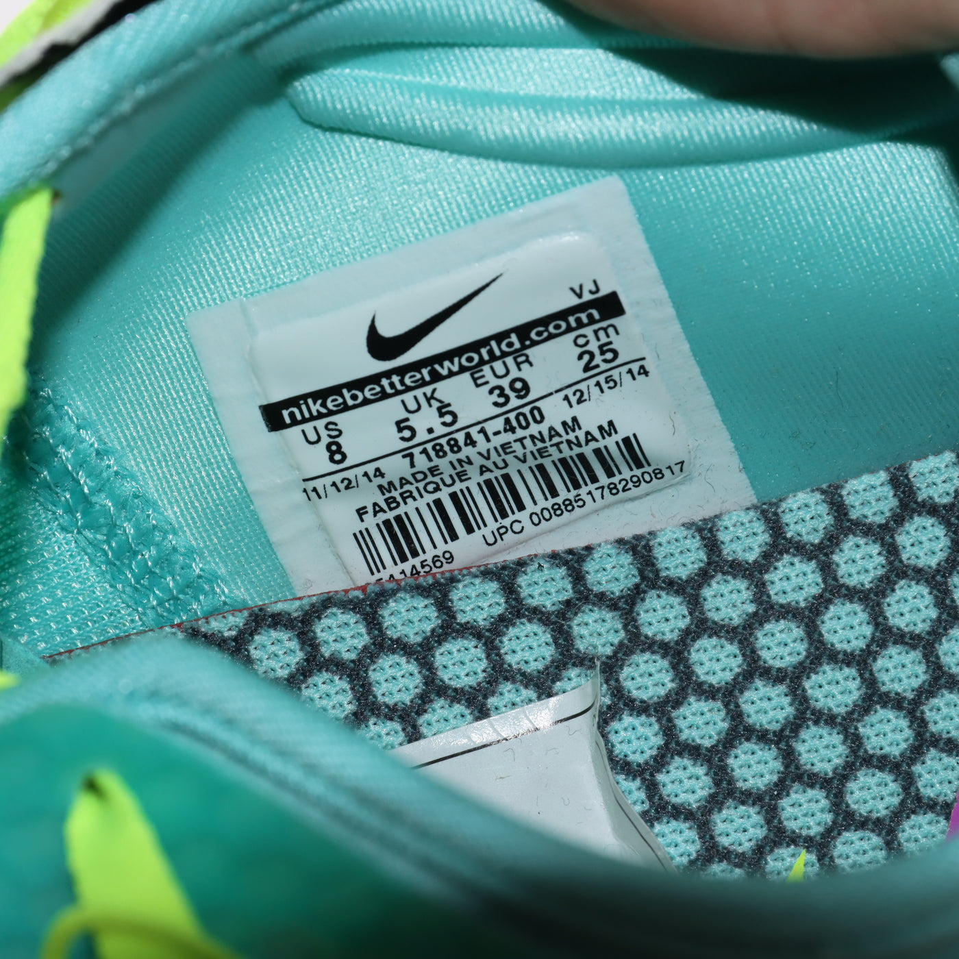 Nike Free Cross bionic Running Basse Verde Acqua Eur 39 Unisex
