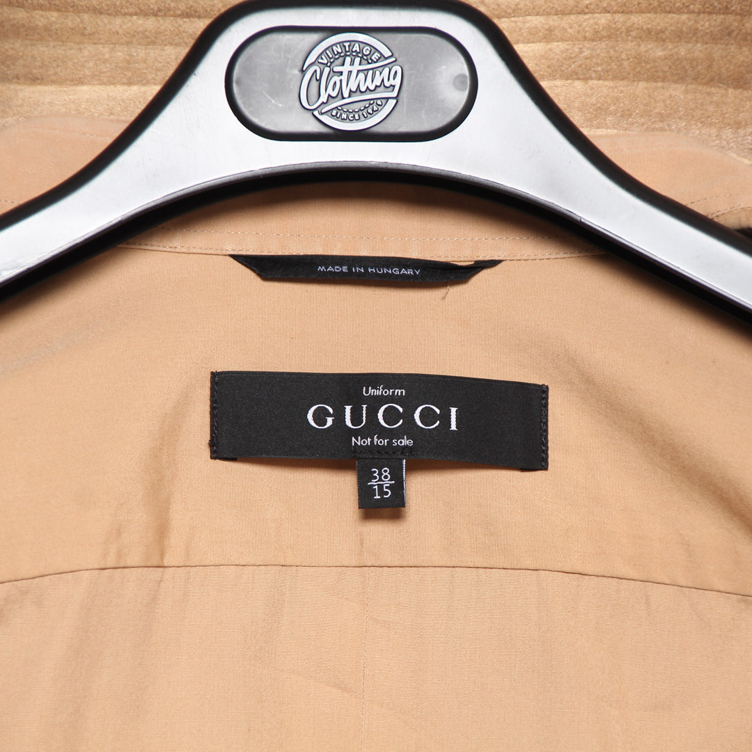 Camicia Gucci Marrone Taglia 38 Uomo Not for Resell