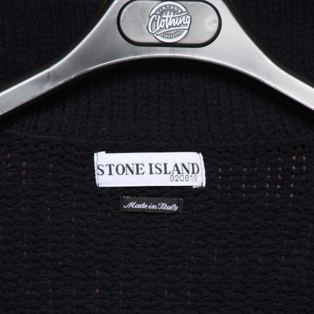 Cardigan Stone Island 820819 Blu Taglia L Uomo