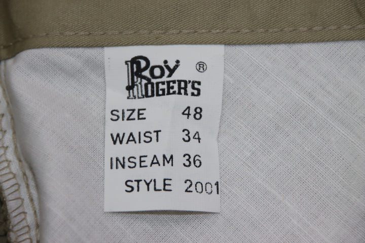 Roy Roger's Jeans Beige W34 L36 Uomo Deadstock w/Tags