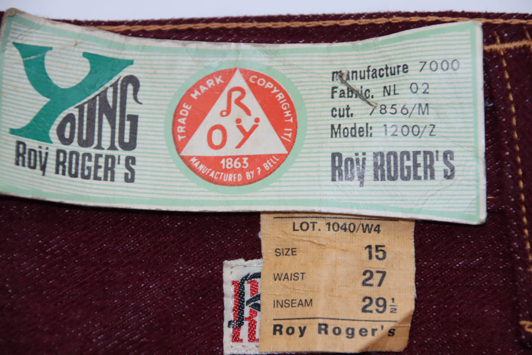 Roy Roger's Vintage Y Jeans Bordeaux W27 L29 Donna Deadstock w/Tags