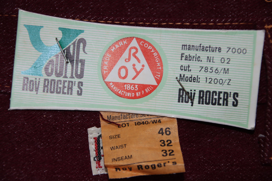 Roy Roger's Vintage Y Jeans Bordeaux W32 L32 Donna Deadstock w/Tags