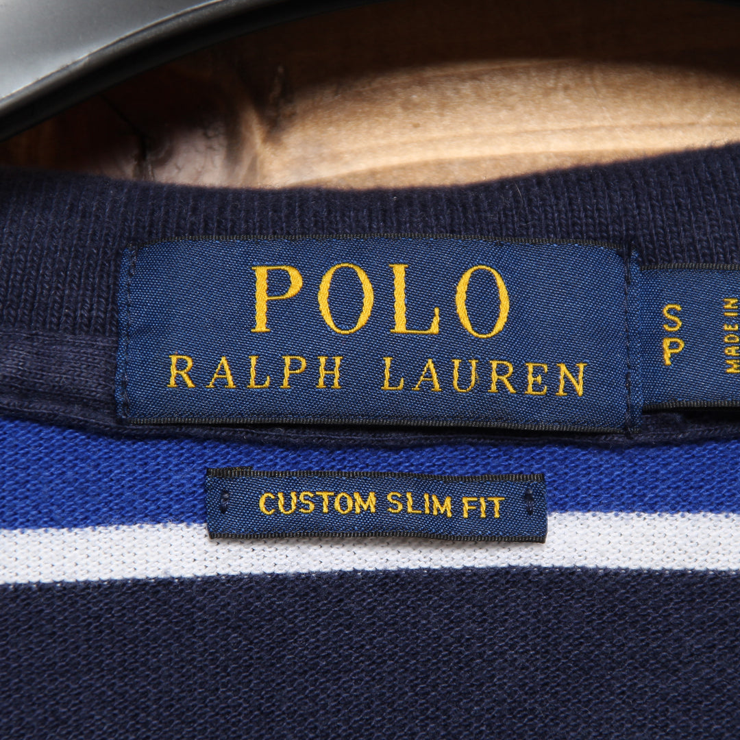 Polo by Ralph Lauren Custom Slim Fit Blu a Righe Taglia S Uomo