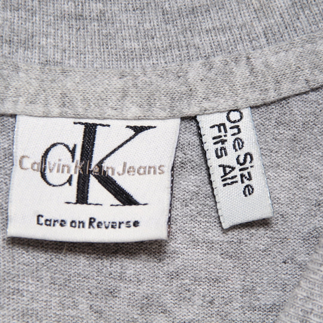 Calvin Klein Jeans Crop Top Grigio Donna Made in USA