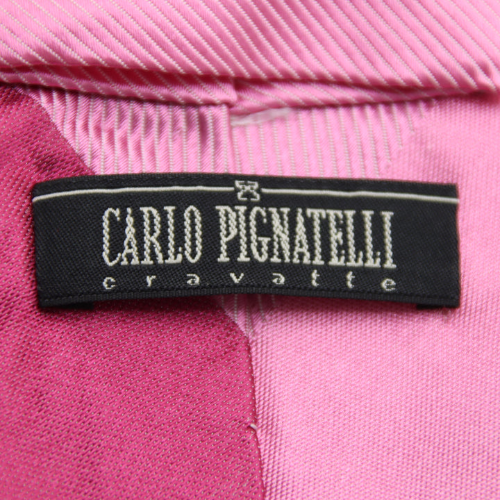 Carlo Pignatelli Cravatta Rosa a Righe in Seta Uomo