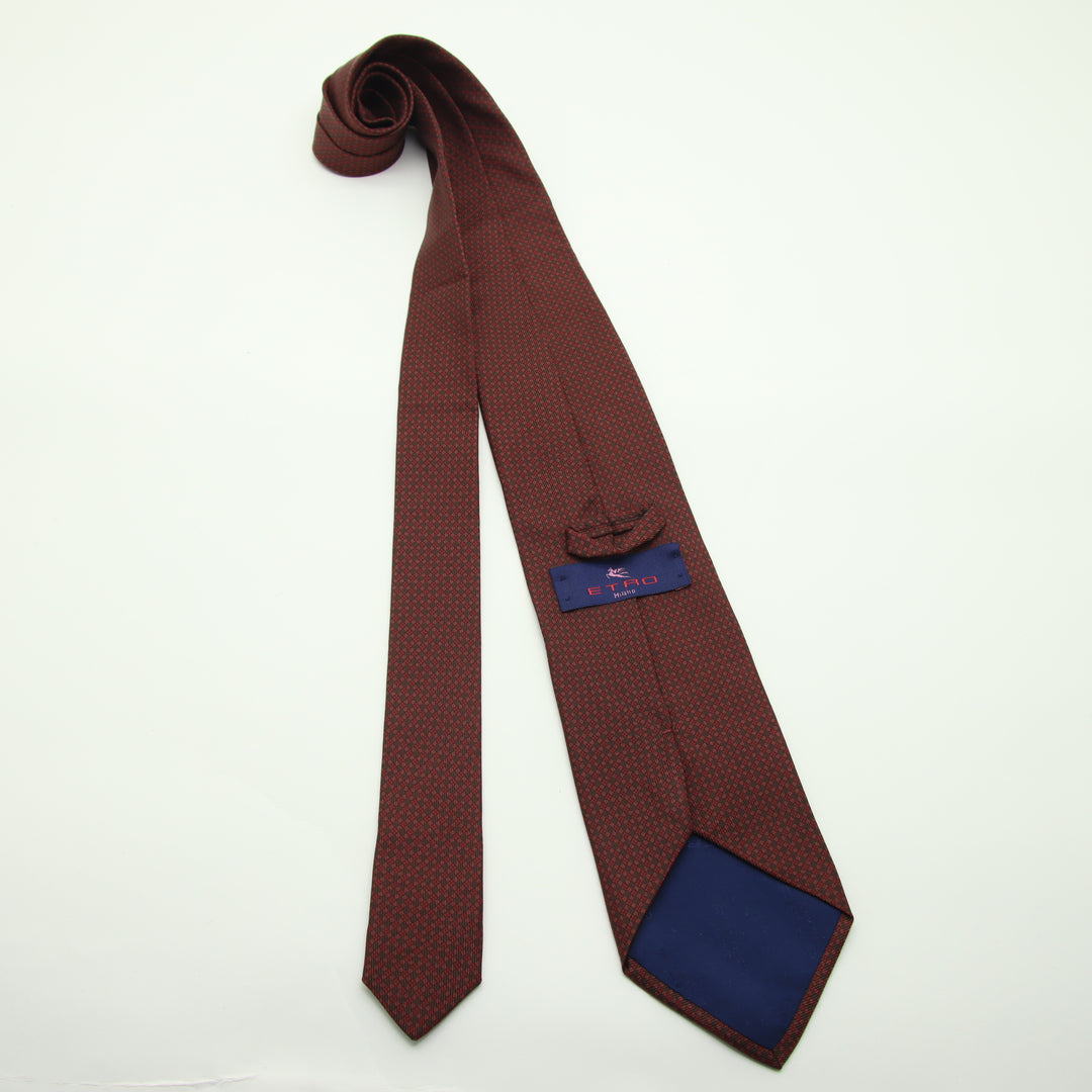 Etro Milano Cravatta Vintage Marrone in Seta Uomo