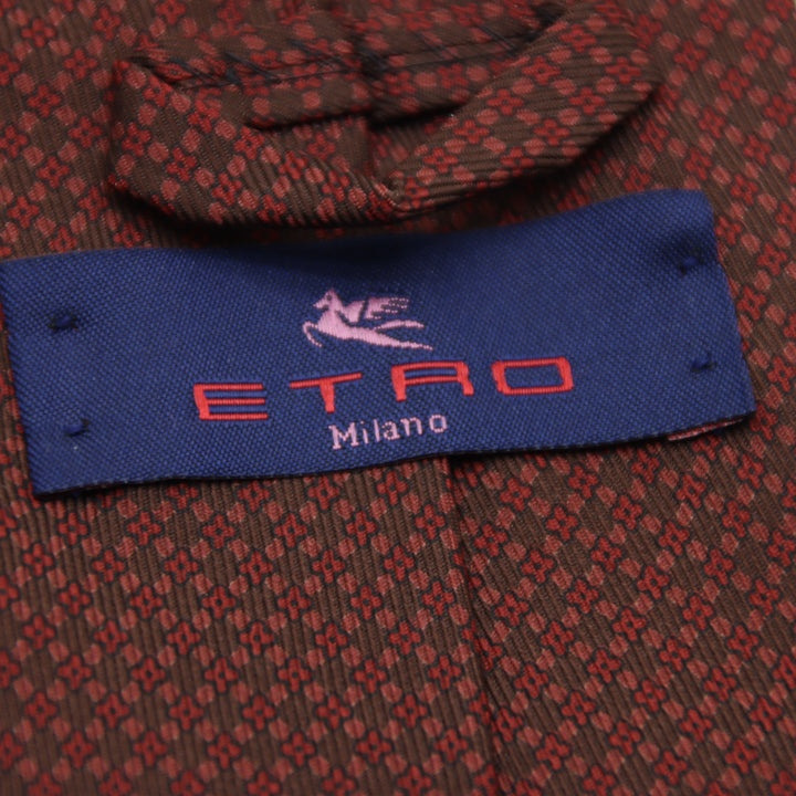 Etro Milano Cravatta Vintage Marrone in Seta Uomo