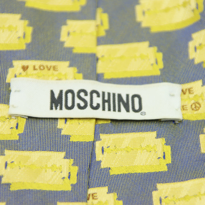 Moschino Cravatta Vintage Grigia in Seta Uomo
